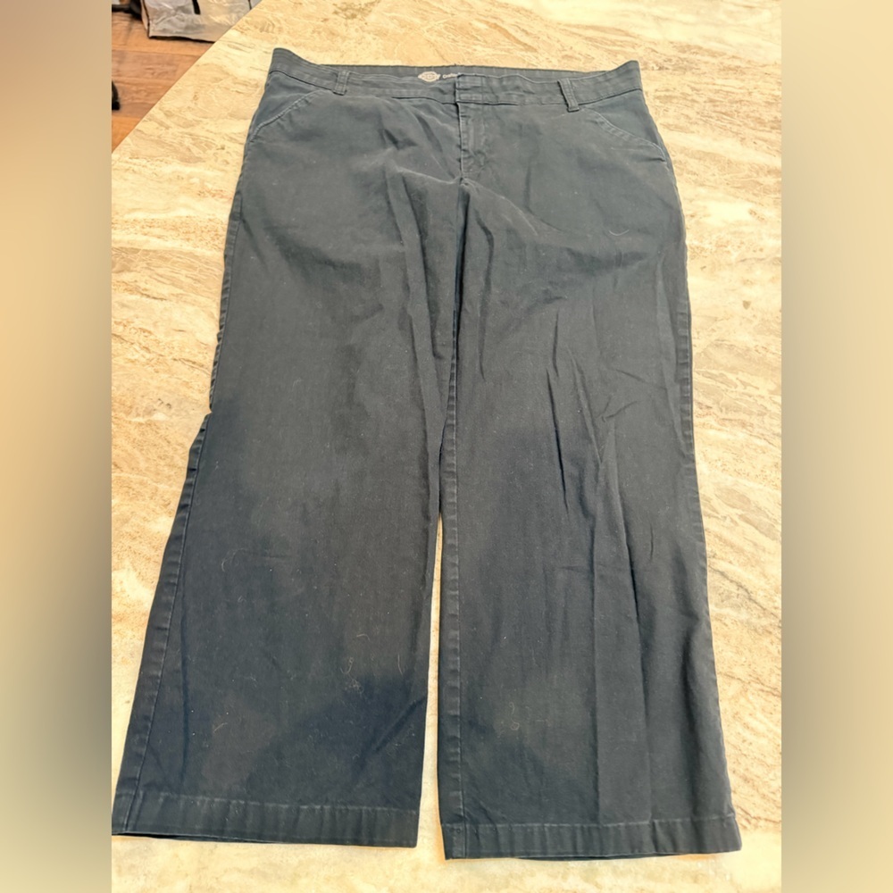 Dickies Black Relaxed Fit Work Pants Women’s 16 Short Stretch